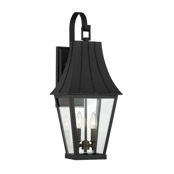 Chateau Grande Coal with Gold Two-Light Outdoor Wall Mount, image 1
