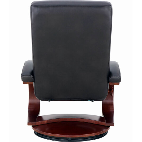 Selby Merlot Black Top Grain Leather Manual Recliner with Ottoman, image 6