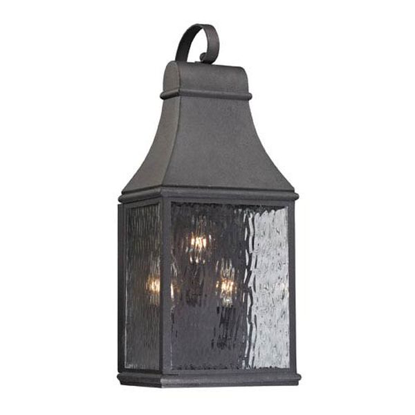 Forged Jefferson Charcoal 22-Inch Three Light Outdoor Wall Sconce, image 1