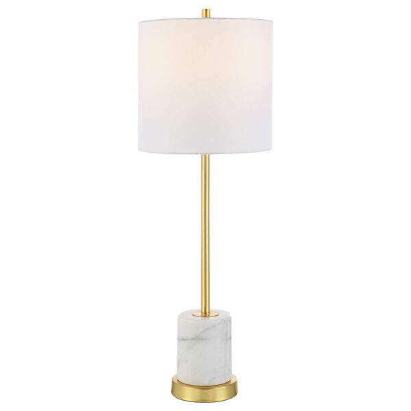 Turret Brushed Gold and White Buffet Lamp, image 1