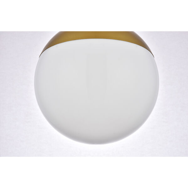 Eclipse Brass and Frosted White 10-Inch One-Light Semi-Flush Mount, image 6