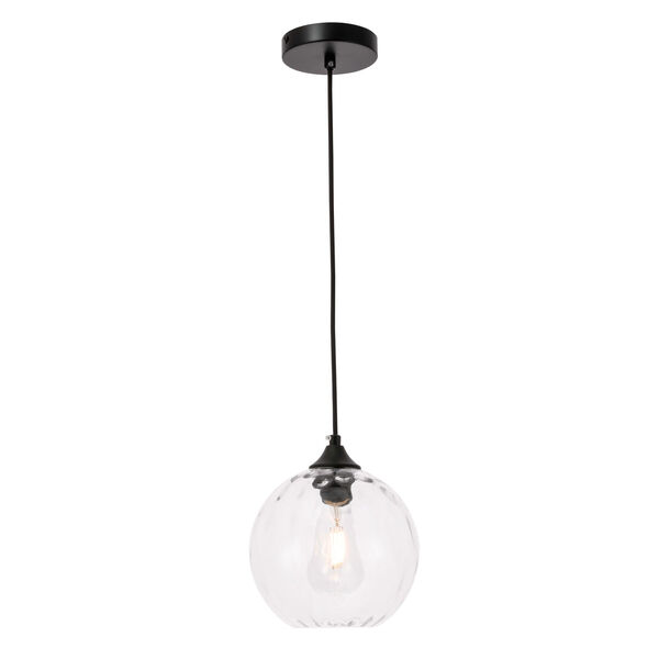 Cashel Black Eight-Inch One-Light Mini Pendant with Clear Glass, image 1