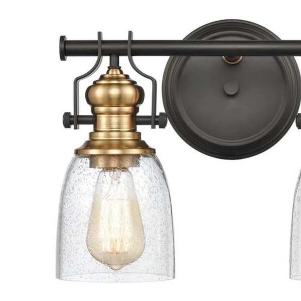 Chadwick Oil Rubbed Bronze and Satin Brass Two-Light Bath Vanity, image 3