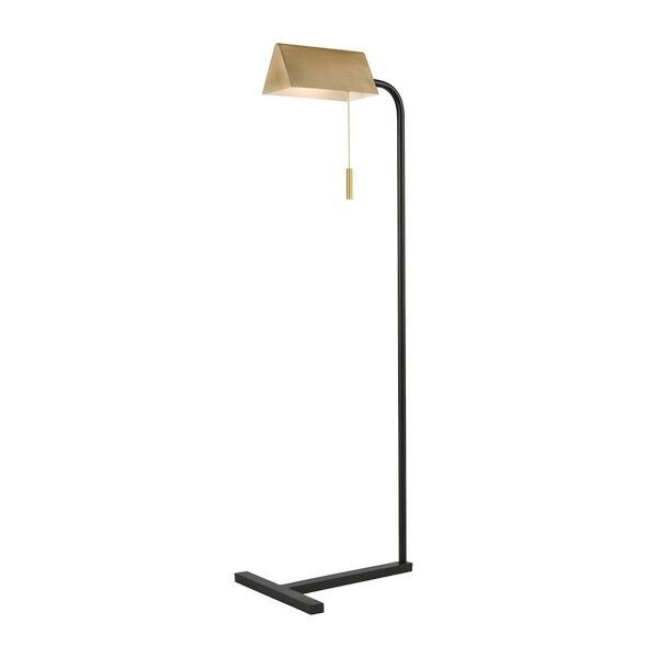 Argentat Black and Chrome One-Light Floor Lamp, image 1