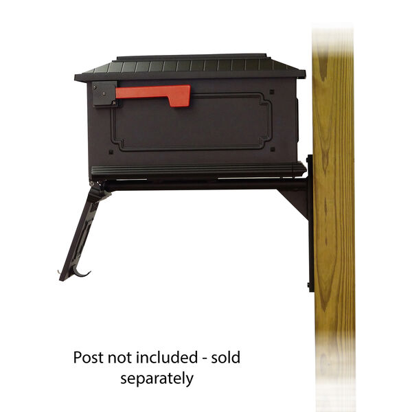 Curbside Black Kingston Mailbox with Ashley Front Single Mounting Bracket, image 4