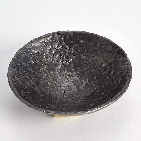 Ferro Black and Brass Decorative Bowl, image 2