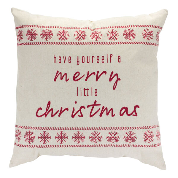 Beige Merry Christmas Pillow, image 1