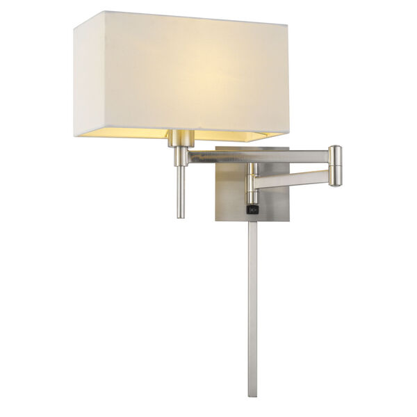 Robson Brushed Steel One-Light Swing Arm Wall lamp, image 3