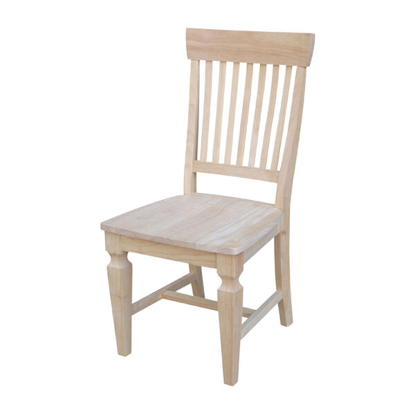 Beige Slat Back Chair, Set of 2, image 1