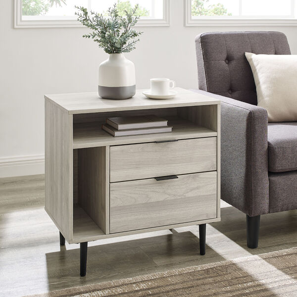 Lincoln Birch Storage Nightstand, Set of Two, image 2