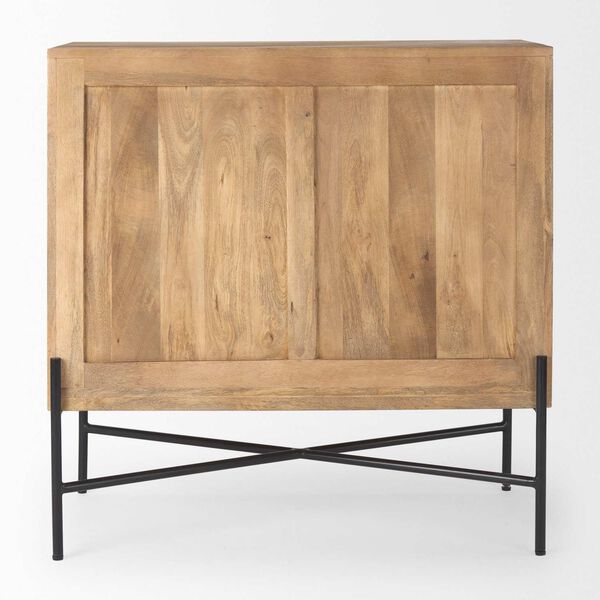 Cairo Brown Wood and Black Two Door Cabinet, image 4