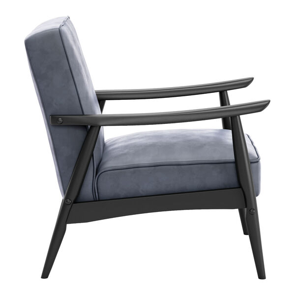 Rocky Gray and Black Velvet Arm Chair, image 3