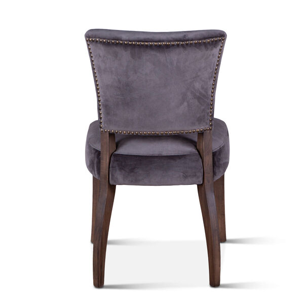Portia Asphalt Gray and Weathered Teak Velvet Side Chair, Set of 2, image 5