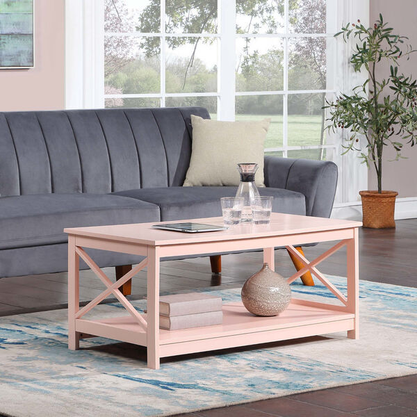 Oxford Blush Pink Coffee Table with Shelf, image 2