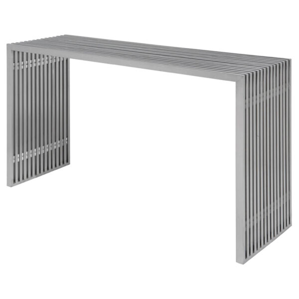 Amici Brushed Silver Console Table, image 1