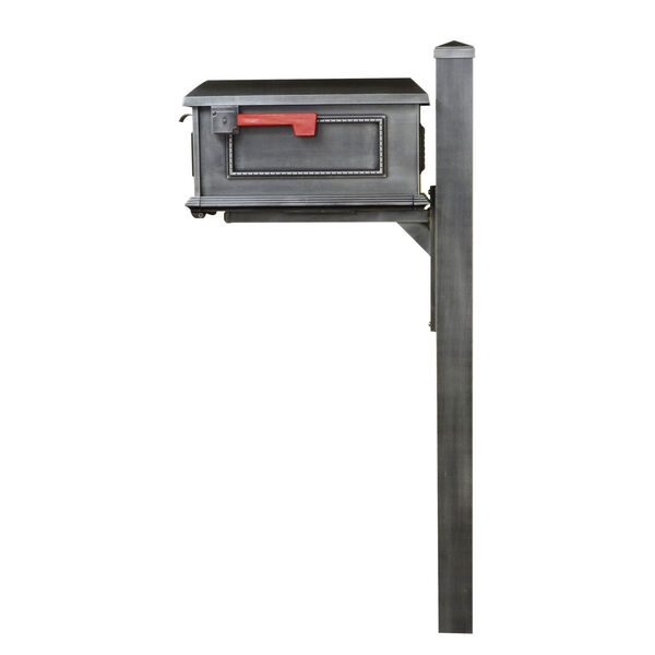 Curbside Swedish Silver Mailbox with Wellington Mailbox Post, image 4