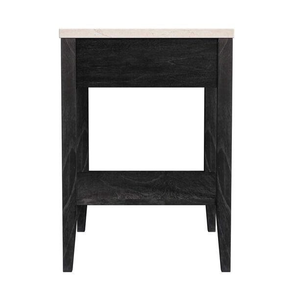 Mayfair Black One- Drawer Wood and Marble Nightstand, image 4