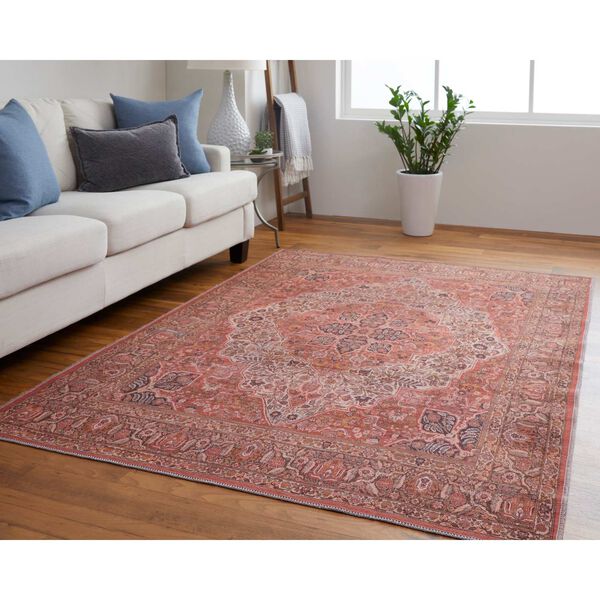 Rawlins Bohemian Eclectic Medallion Red Tan Pink Area Rug, image 3