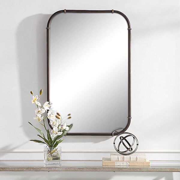 Linden Dark Bronze and Gold Double Ring Frame Wall Mirror, image 5