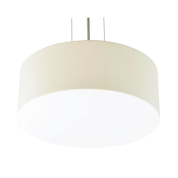 Anton Satin Nickel 12-Inch LED Pendant with Linen White Shade, image 1