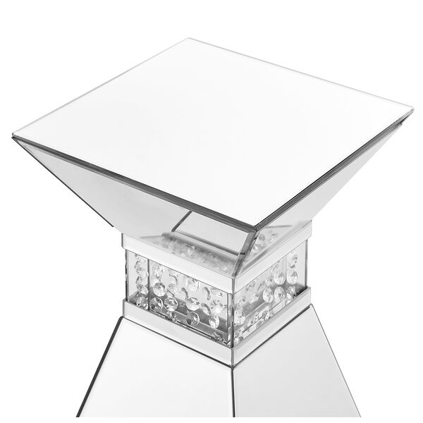 Modern Mirrored Contemporary 20-Inch Crystal End Table, image 4