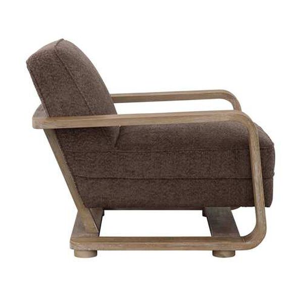 Roland Taylor Brown Upholstered Armchair with Wood Frame, image 3