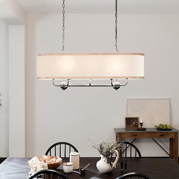 Homestead Anvil Iron and Beech Eight-Light Linear Chandelier, image 2