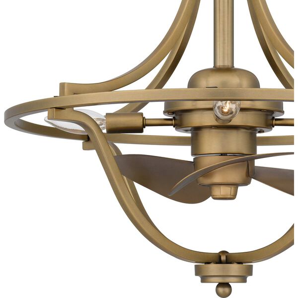 Harvel Weathered Brass Four-Light Fan Light Fandelier, image 6