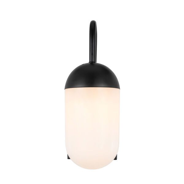 Kace Black One-Light Wall Sconce with Frosted White Glass, image 6
