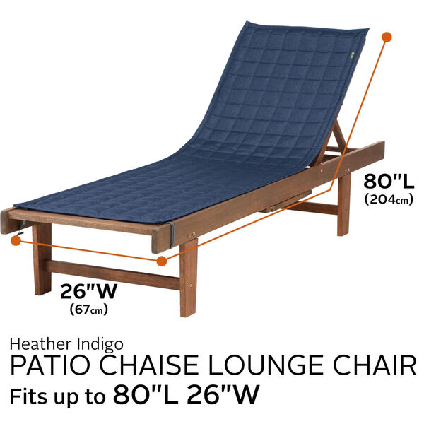Oak Heather Indigo Patio Chaise Lounge Cover, image 4