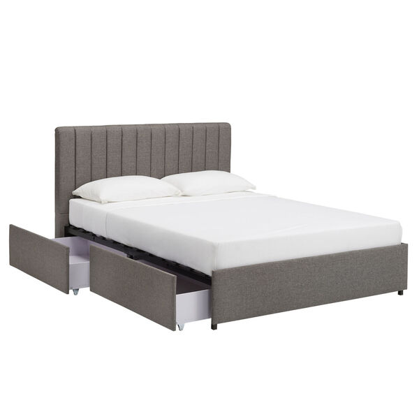 Jaeger Gray Storage Platform Bed with Channel Headboard, image 1
