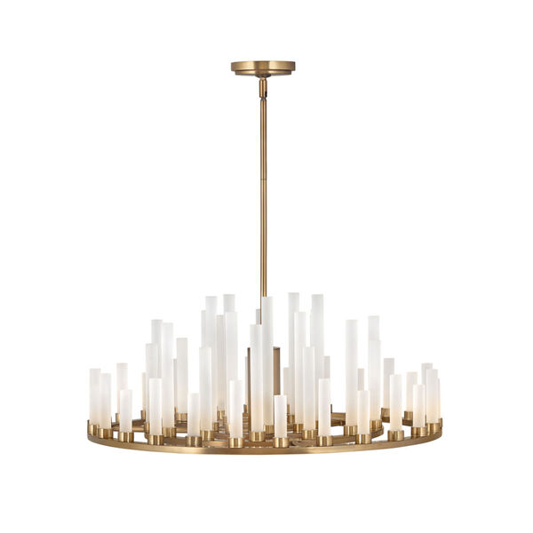 Trinity Heritage Brass LED Chandelier with Frosted Glass, image 2