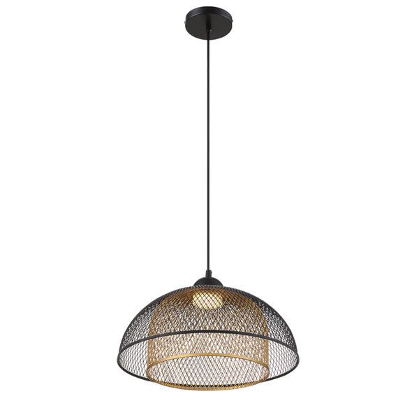 Kenmore Black and Gold One-Light LED Pendant, image 1