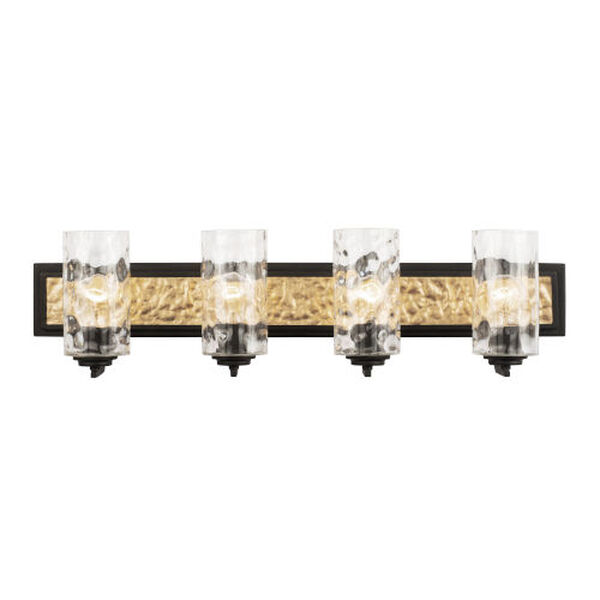 Hammer Time Carbon and French Gold Four-Light Bath Vanity, image 2
