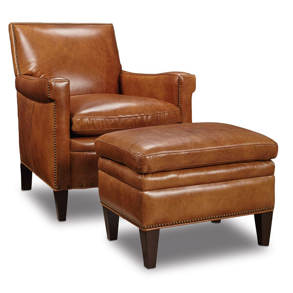Jilian Brown Leather Club Chair, image 1