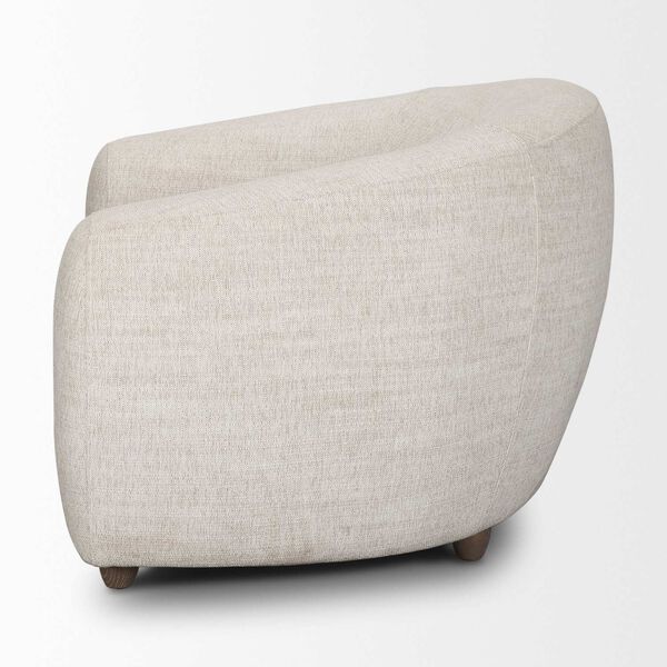 Valentina Oatmeal Upholstered Curved Accent Chair, image 4