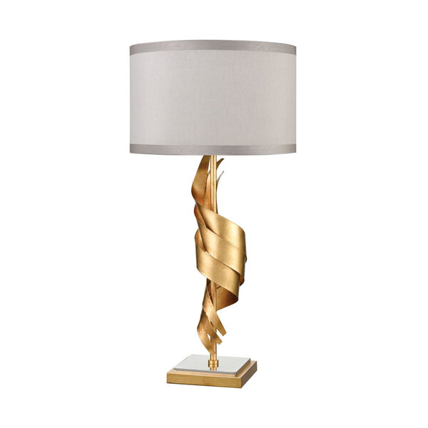 Shake It Off Gold Leaf with Polished Nickel One-Light Table Lamp, image 4