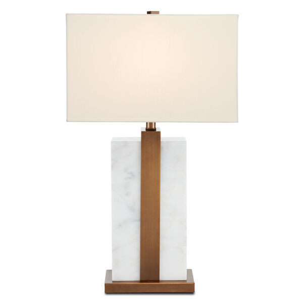 Catriona White Marble and Antique Brass One-Light Table Lamp, image 1
