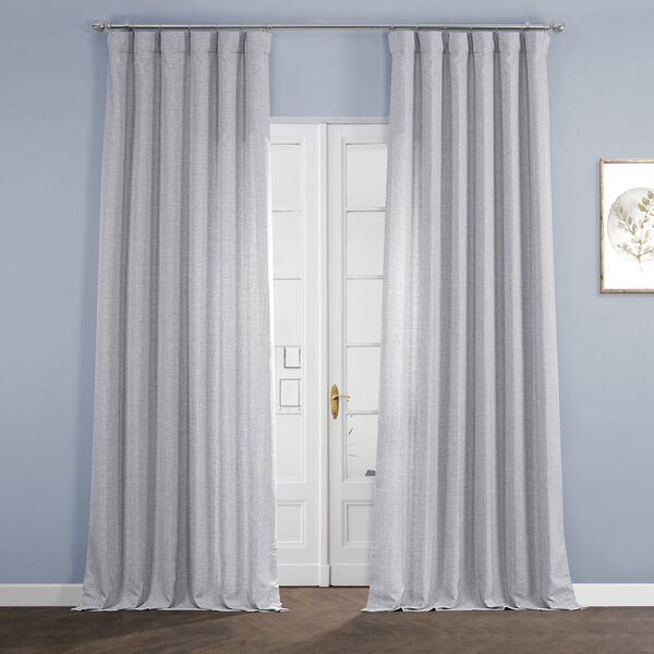 Portrait Gray Italian Faux Linen Single Panel Curtain, image 1