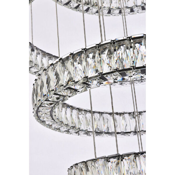 Monroe Black 34-Inch Integrated LED Seven Ring Chandelier, image 6