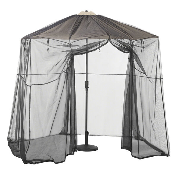 Poplar Black Universal Round Patio Umbrella Insect Screen Canopy, image 3
