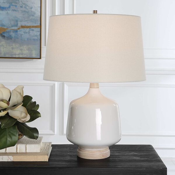 Opal White Brushed Nickel One-Light Table Lamp, image 3