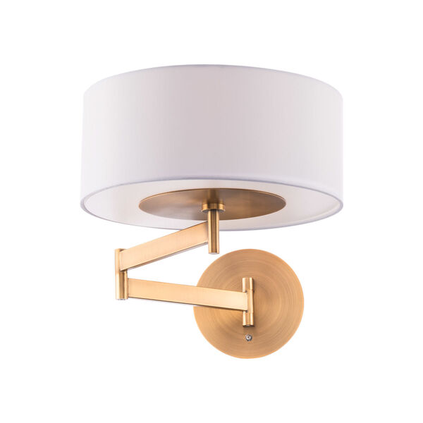 Chelsea Aged Brass LED Swing Arm Wall Light, image 2