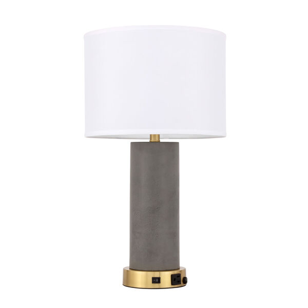 Chronicle Brushed Brass and Grey 14-Inch One-Light Table Lamp, image 5