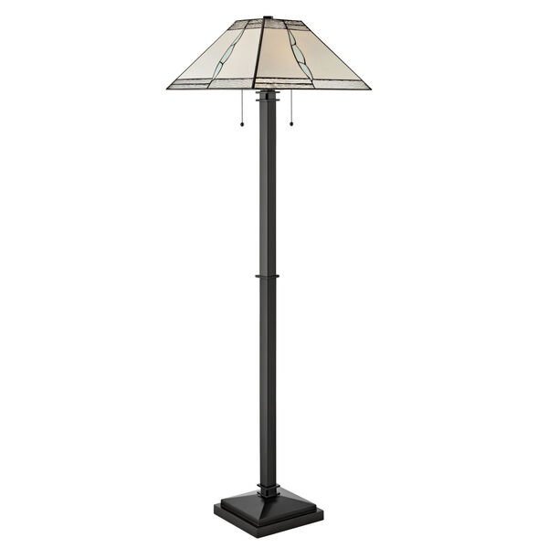 Parkdale Bronze Two-Light Tiffany Floor Lamp, image 1