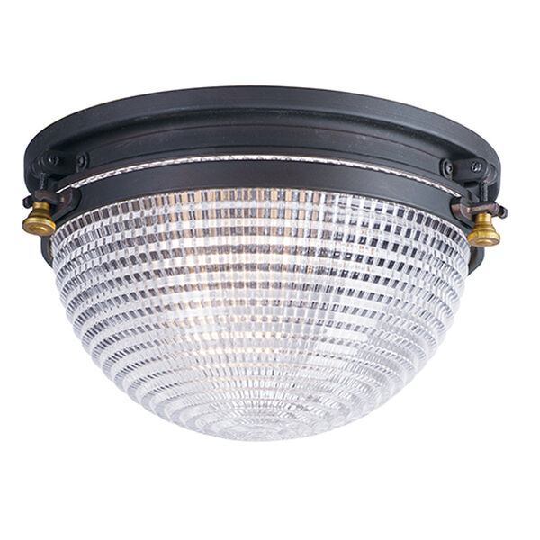 Portside Oil Rubbed Bronze and Antique Brass One-Light Outdoor Flush Mount, image 1
