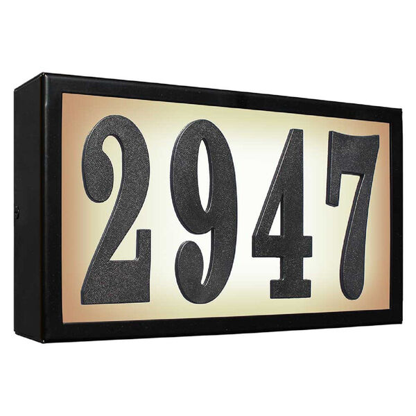 Serrano Black 4-Inch Polymer Numbers Lighted Address Plaque, image 1