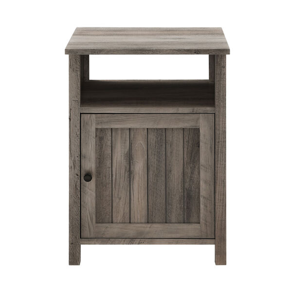 18-Inch Grey Wash Grooved Door Side Table, image 8