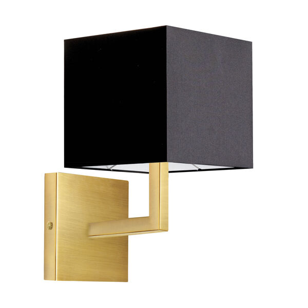 Lucas Aged Brass and Black One-Light Wall Sconce, image 1