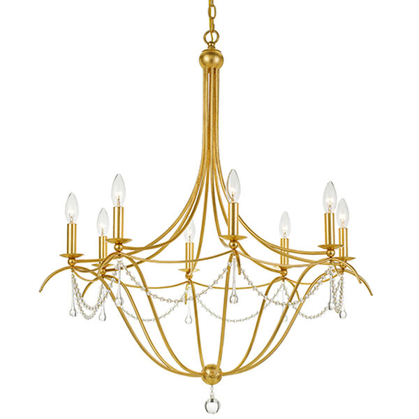 Cheshire Antique Gold Eight-Light Chandelier, image 1